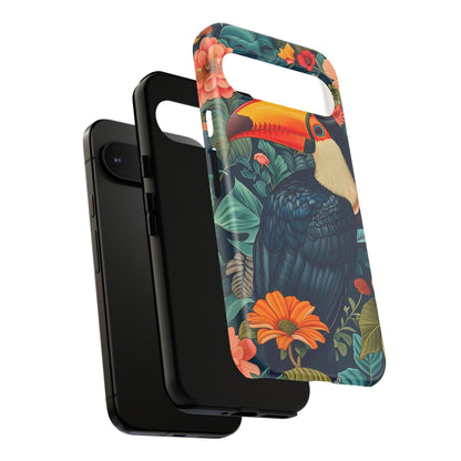 Tropical Toucan Phone Case - Cute Animal Design, Nature Lover Gift, Floral Pattern, Bird Lover Accessory, Summer Vibes