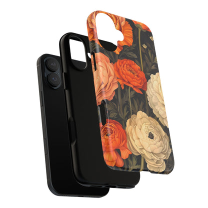 Floral Phone Case with Tough Protection, Blooming Ranunculus Design, Durable Cover, Gift for Flower Lovers, Eco-Friendly Phone Accessory