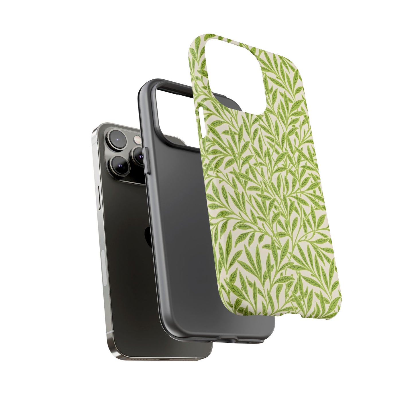 Green Leaf iPhone Case, Tough Cases, Botanical Phone Protection, Eco-Friendly Cover, Nature Lover Gift, Trendy Cell Phone Accessory