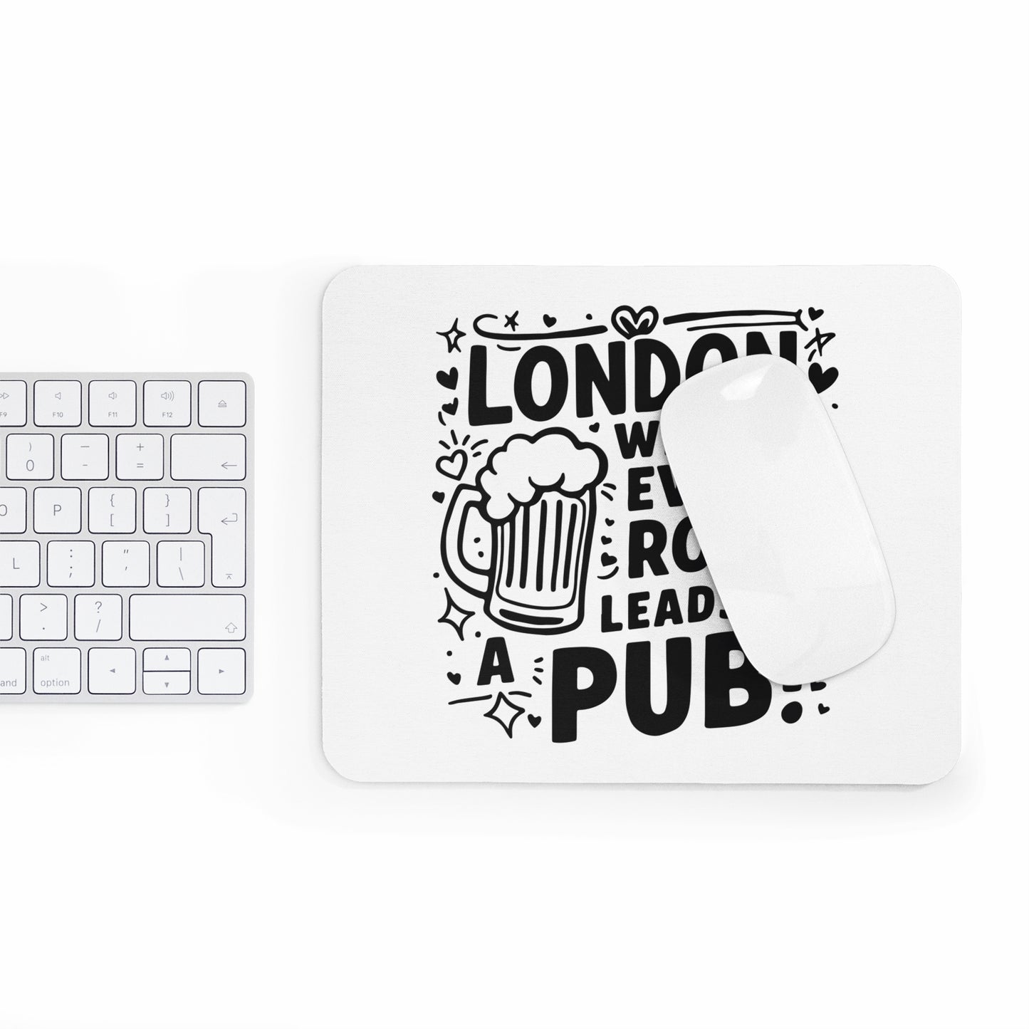 London Pub Mouse Pad, Beer Lover Gift, Desk Accessory for Home or Office, Ideal for Birthdays, Father's Day, and Celebrations