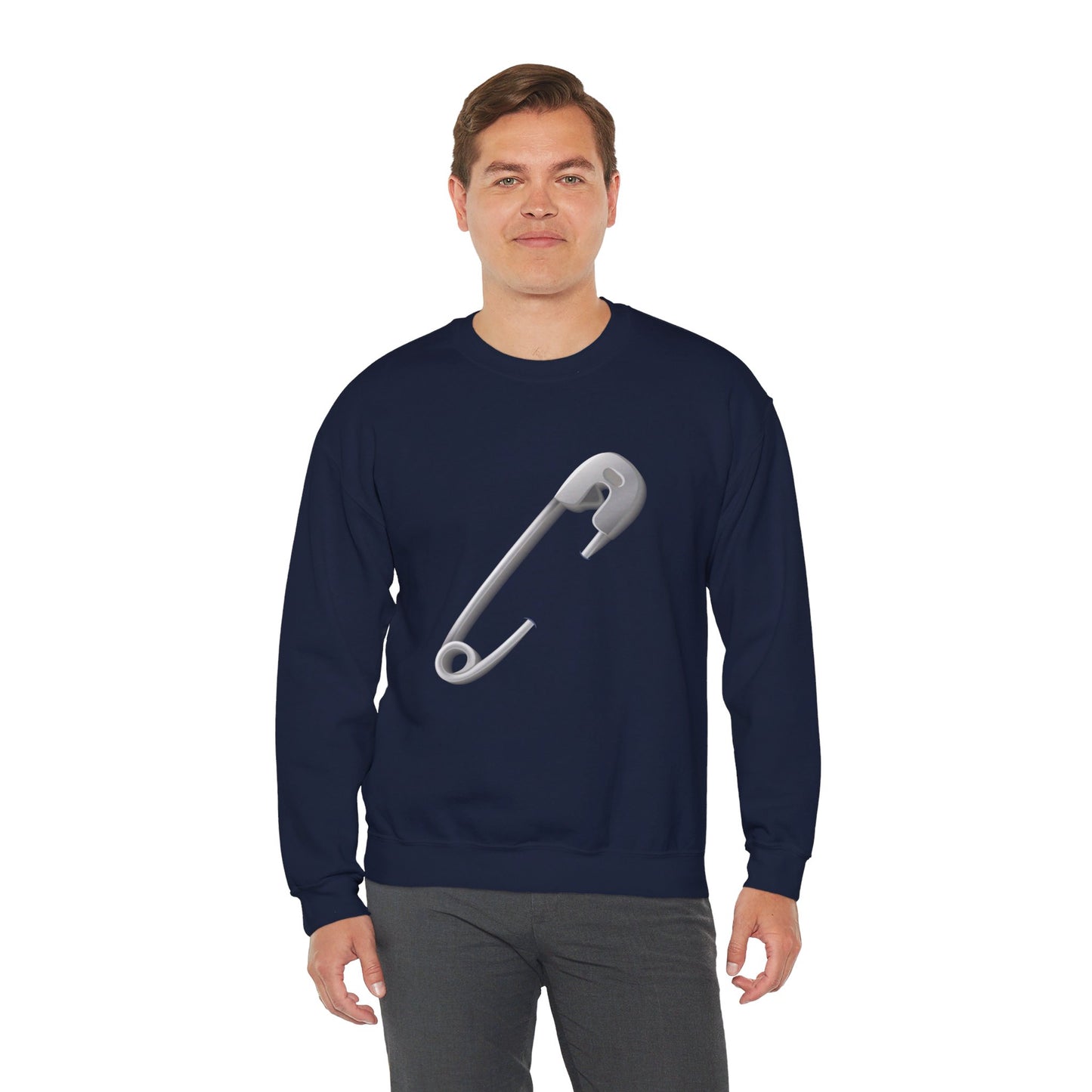 Unisex Heavy Blend™ Crewneck Sweatshirt Classy - Minimalist Safety Pin