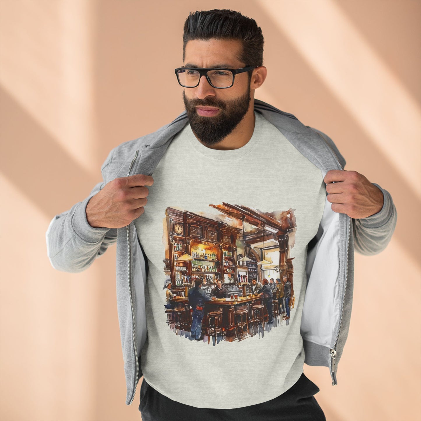Unisex Crewneck Sweatshirt - London Pub Interior British Tavern