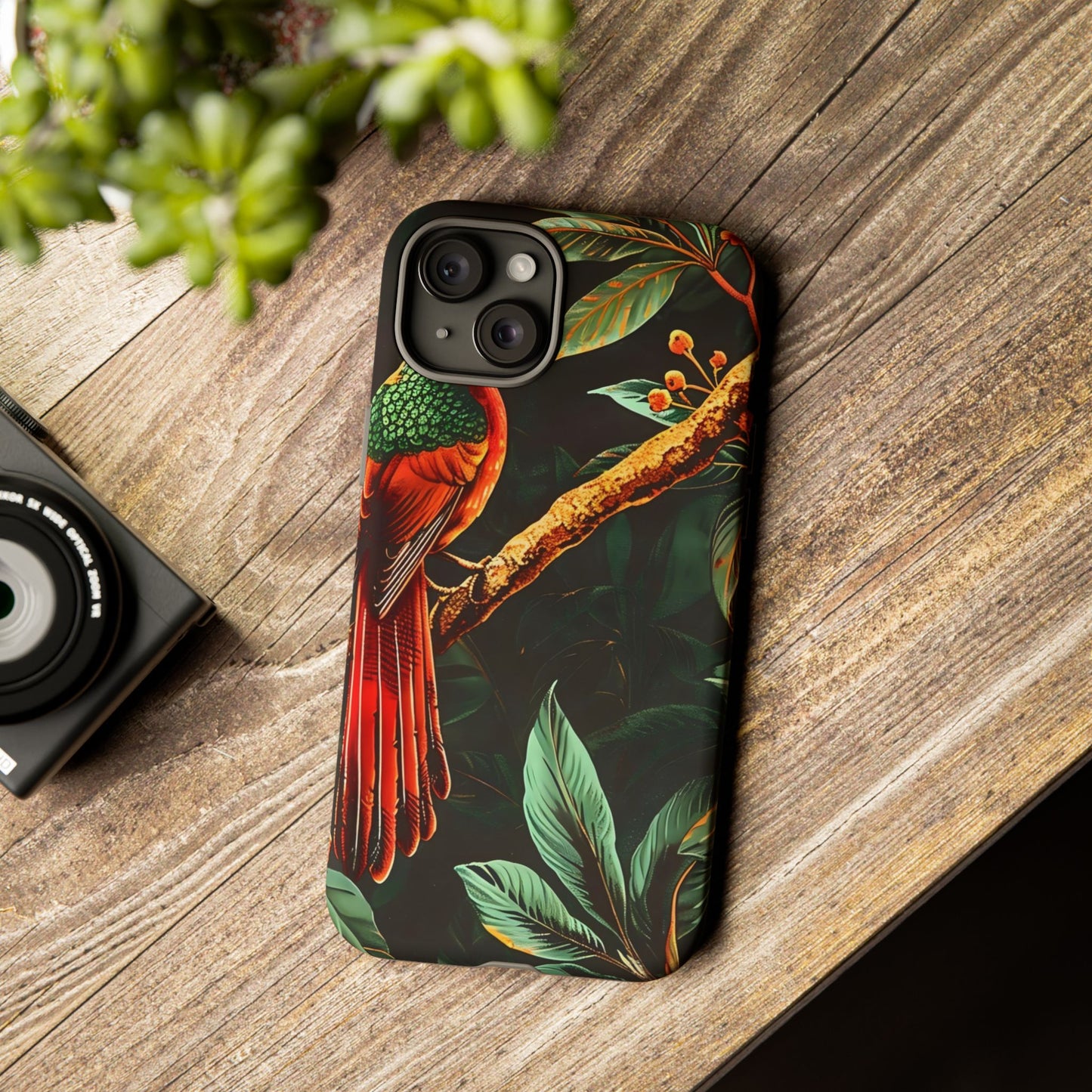 Tough Cases for Nature Lovers, Tropical Bird Phone Case, Eco-Friendly Cover, Gift for Bird Watchers, Vibrant Floral Design