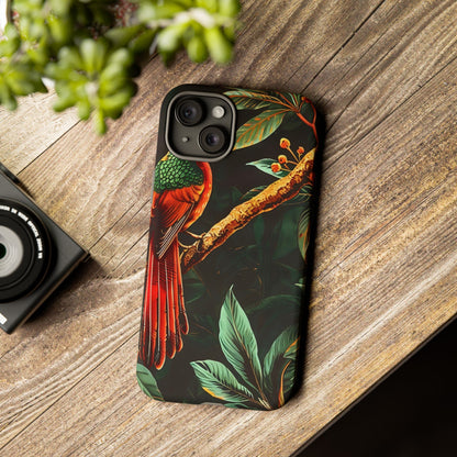 Tough Cases for Nature Lovers, Tropical Bird Phone Case, Eco-Friendly Cover, Gift for Bird Watchers, Vibrant Floral Design