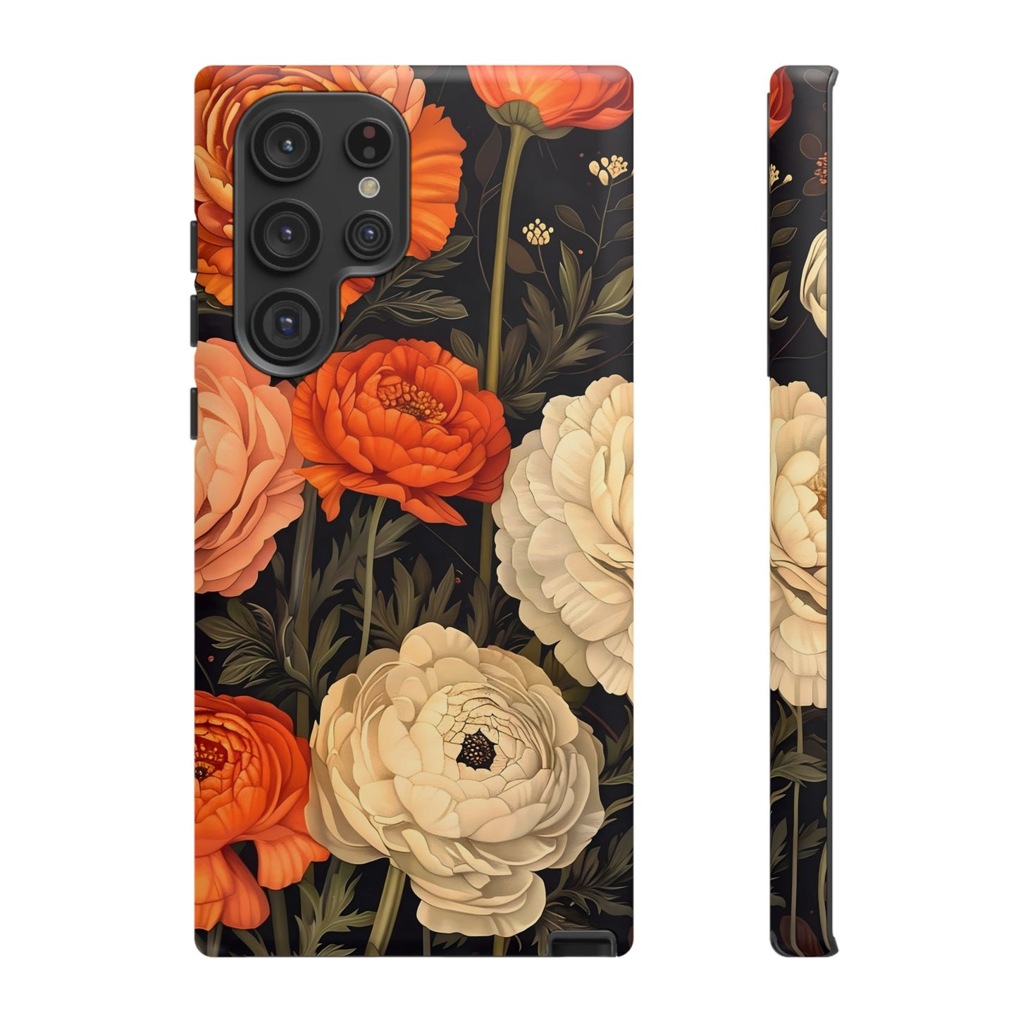 Floral Phone Case with Tough Protection, Blooming Ranunculus Design, Durable Cover, Gift for Flower Lovers, Eco-Friendly Phone Accessory