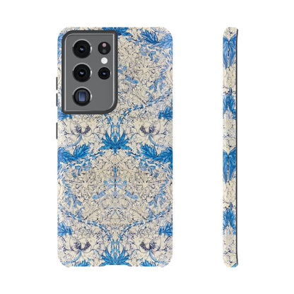 Elegant Floral Phone Case, Tough iPhone Cover, Stylish Mobile Protector, Blue Patterned Case, Unique Gift for Her