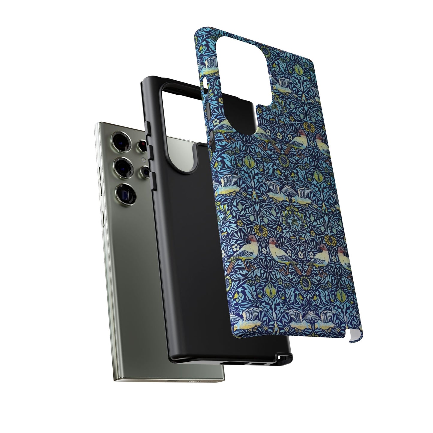 Bird and Floral Pattern Phone Case, Tough Cases, Gift for Nature Lovers, Eco-friendly, Custom Phone Accessories, All-Occasion