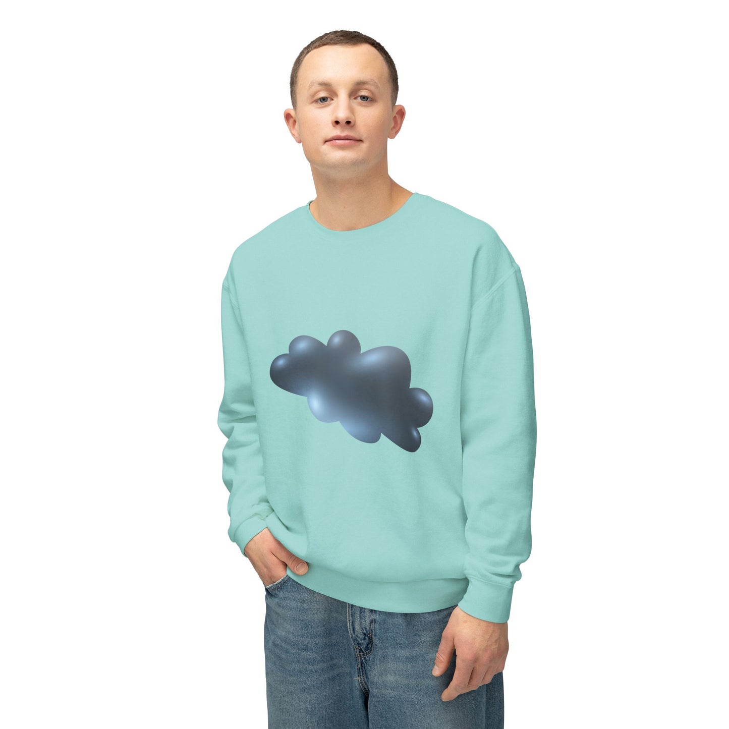 Unisex Lightweight Crewneck Sweatshirt - Serene Cloudscape Dreamy Cloud Design