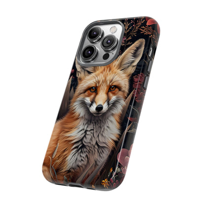 Fox Floral Phone Case, Tough Cases for Animal Lovers, Nature Themed Gift, Cute Phone Cover, Wild Fox Protector