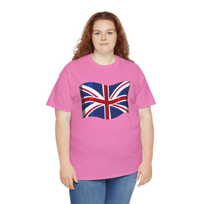 Unisex Heavy Cotton Tee - Classic UK Flag Design - Union Jack Symbol