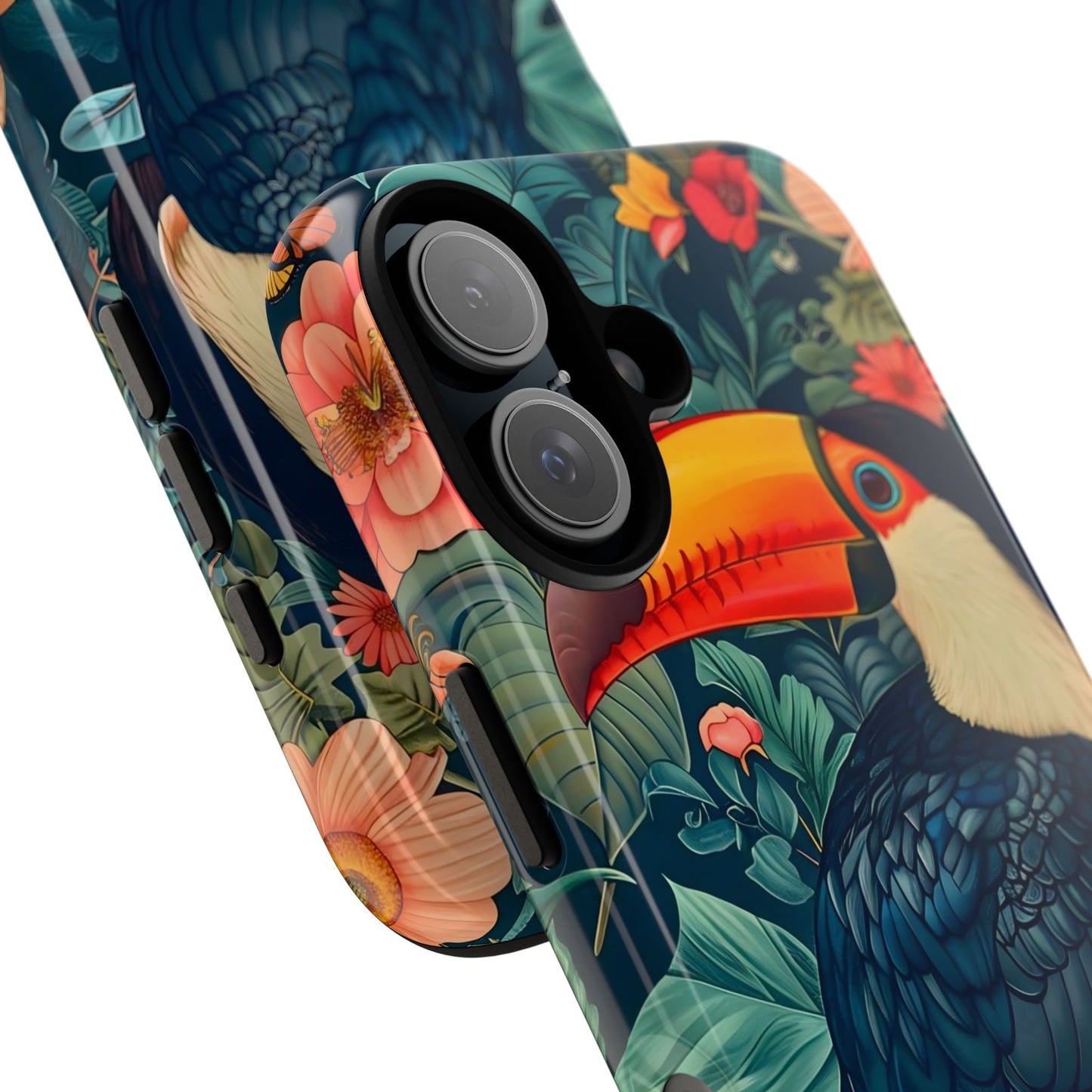 Tropical Toucan Phone Case - Cute Animal Design, Nature Lover Gift, Floral Pattern, Bird Lover Accessory, Summer Vibes