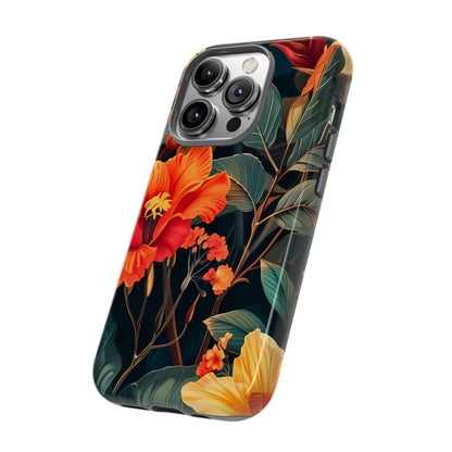 Tough Floral Phone Case | Tropical Vibe, Gift for Nature Lovers, Summer Beach Accessory, Floral Pattern, Trendy Phone Accessories