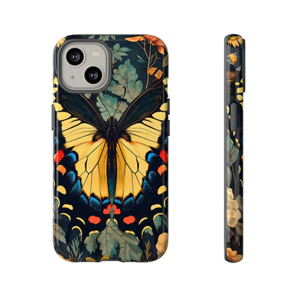 Butterfly Floral Phone Case, Art-inspire Tough Case, Gift for Nature Lovers, Butterfly Pattern Cover, Eco-Friendly Mobile Accessory