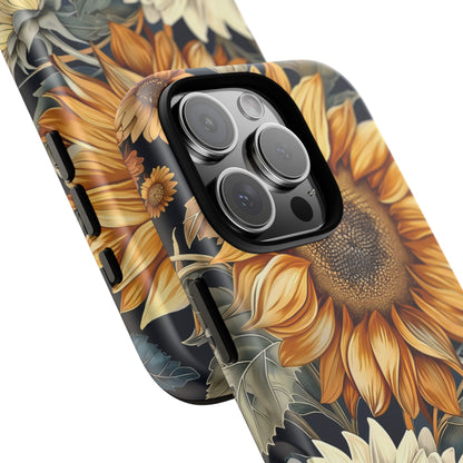 Floral Phone Case for Tough Cases, Sunflower Design, Nature Lover Gift, Birthday Present, Eco-Friendly Accessories, Summer Vibes