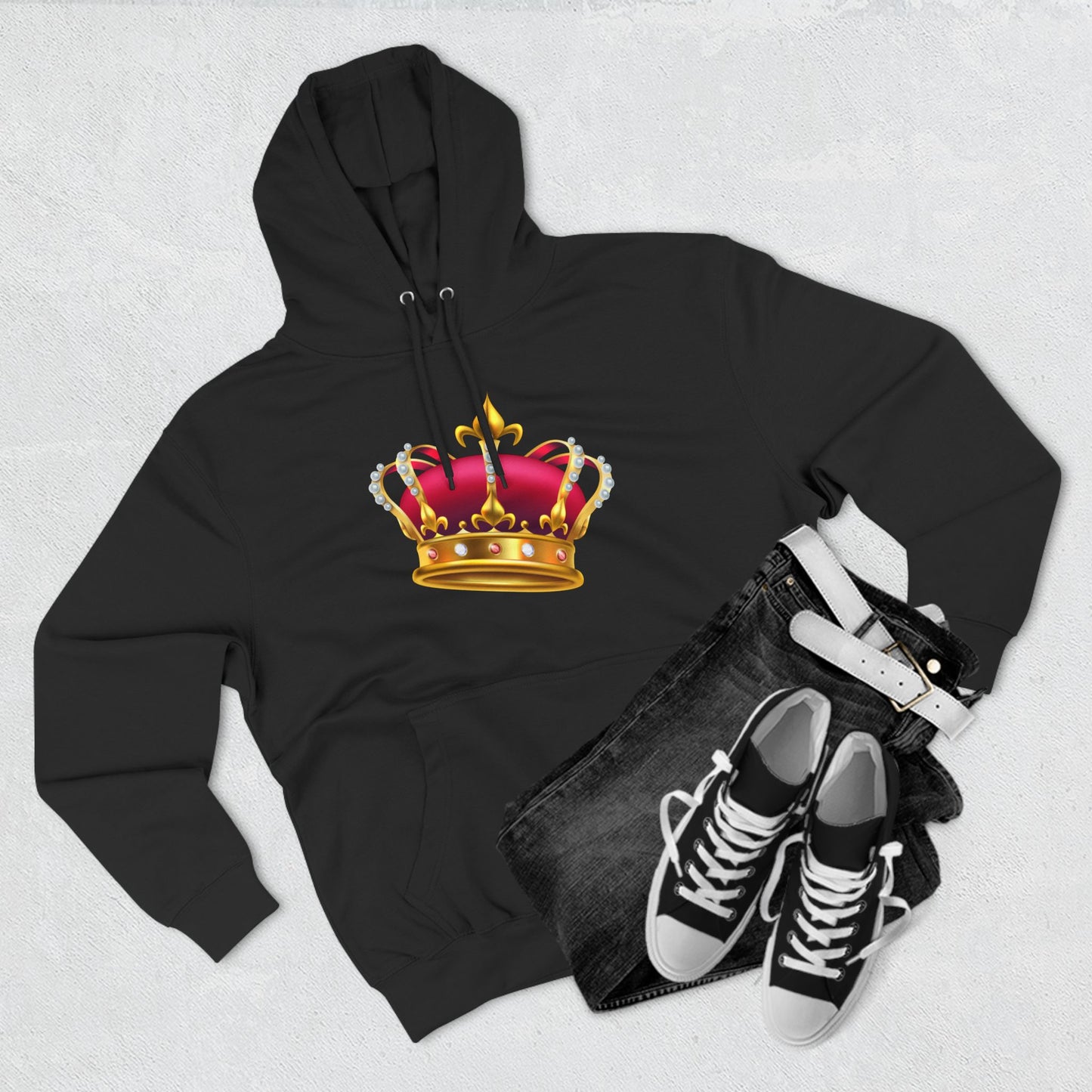 Three-Panel Fleece Hoodie - British Royal Crown