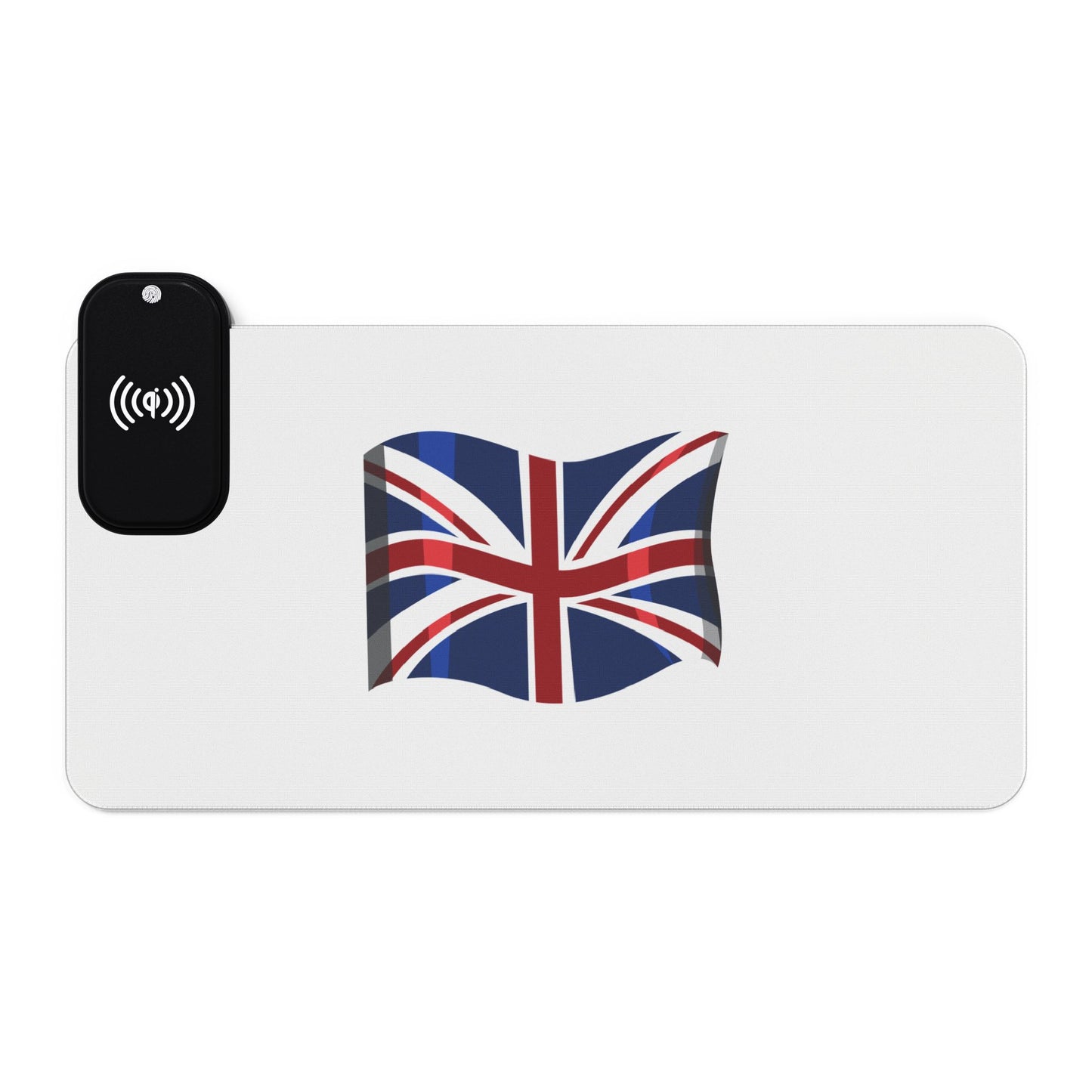 Waving Union Jack Flag - LED Gaming Mouse Pad with Wireless Charging - Energize Your Gaming Setup, Desk Decor, Office Accessory, Gift for Gamers, Gaming