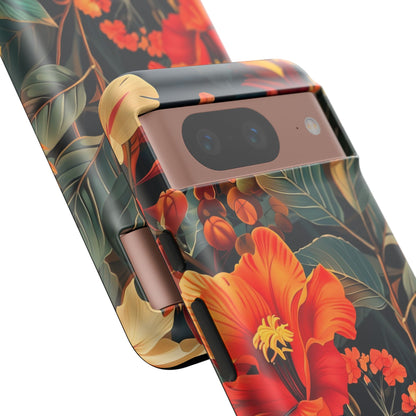 Tough Floral Phone Case | Tropical Vibe, Gift for Nature Lovers, Summer Beach Accessory, Floral Pattern, Trendy Phone Accessories