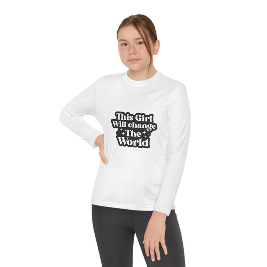 Youth Long Sleeve Tee - 'This Girl Will Change The World'