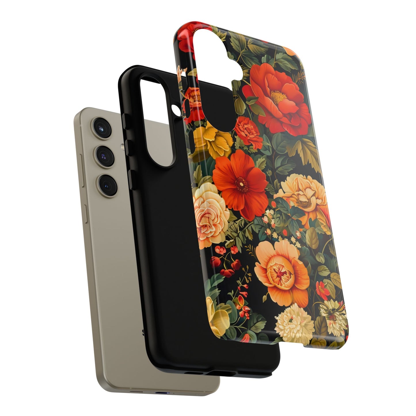 Floral Phone Case, Tough Cases, Decorative Tech Accessories, Gift for Her, Nature Lover Gift, Boho Style Case, Spring Floral Cover