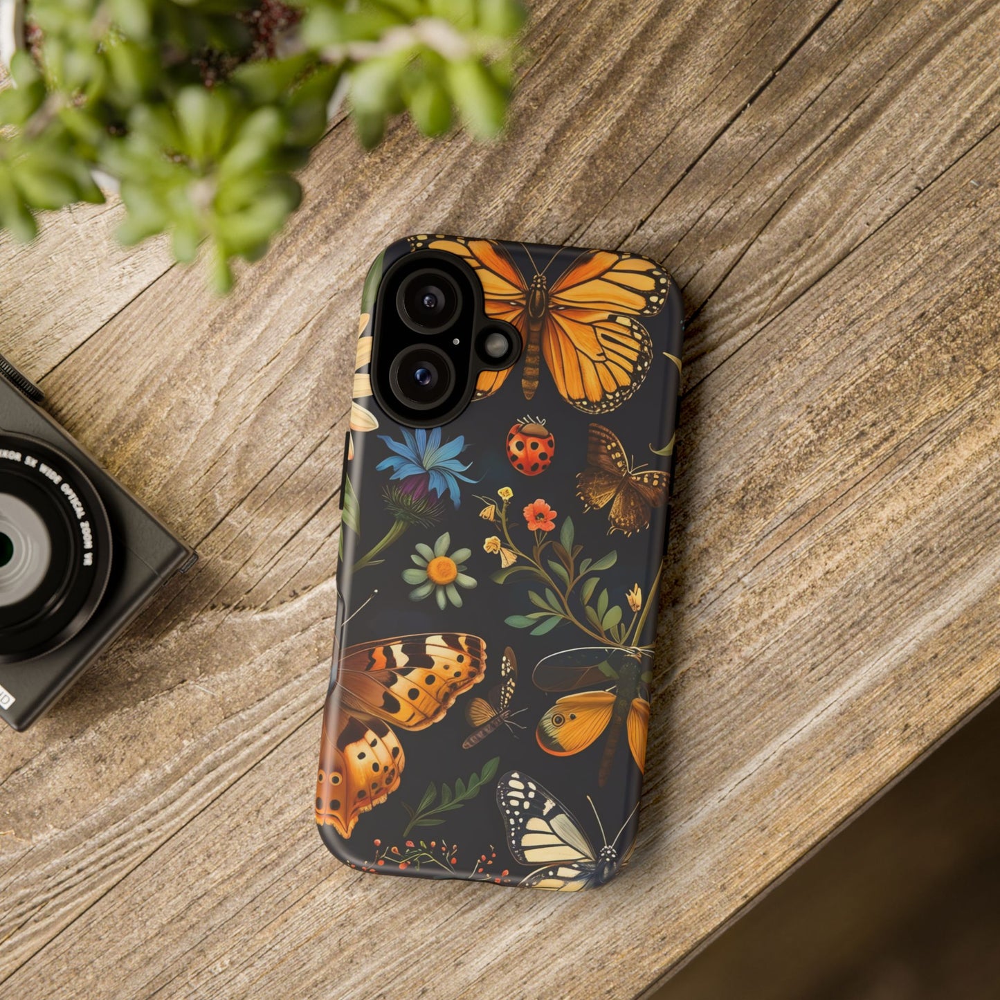 Nature-Inspired Phone Case | Floral Butterfly Design, Tough Phone Cover, Gift for Nature Lovers, Cute Butterfly Case, Home Decor
