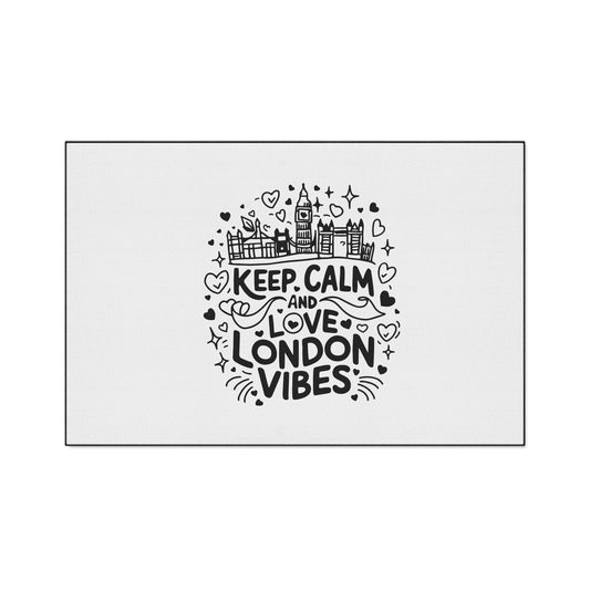 London-Themed Heavy Duty Floor Mat - Keep Calm and Love London Vibes Decor, Home Entrance Mat, Gift for Travelers, Unique Kitchen Rug