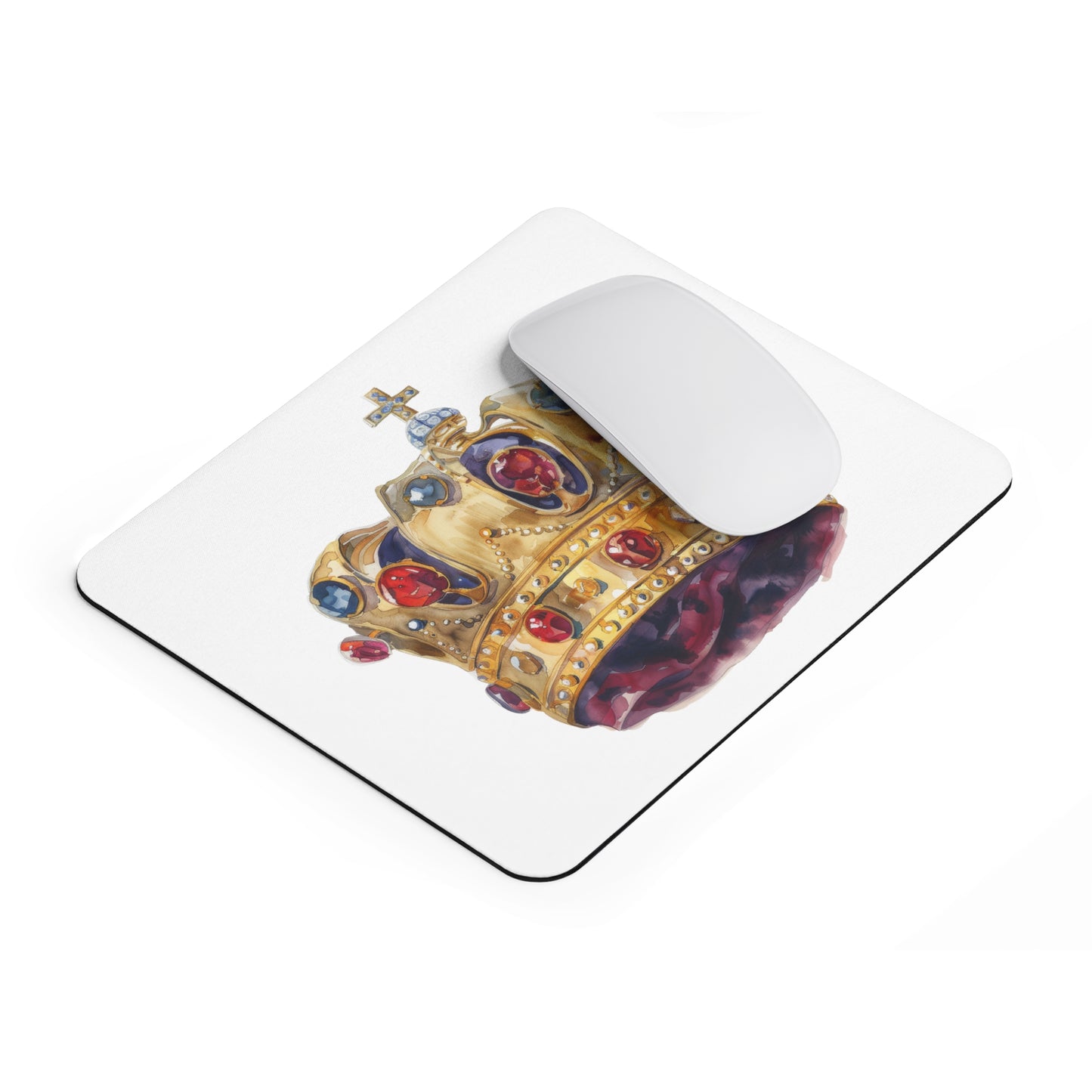 Regal Crown Mouse Pad | Royal Desk Accessory, Office Gift, Gamer Gear, Unique Home Decor, Elegant Computer Mat