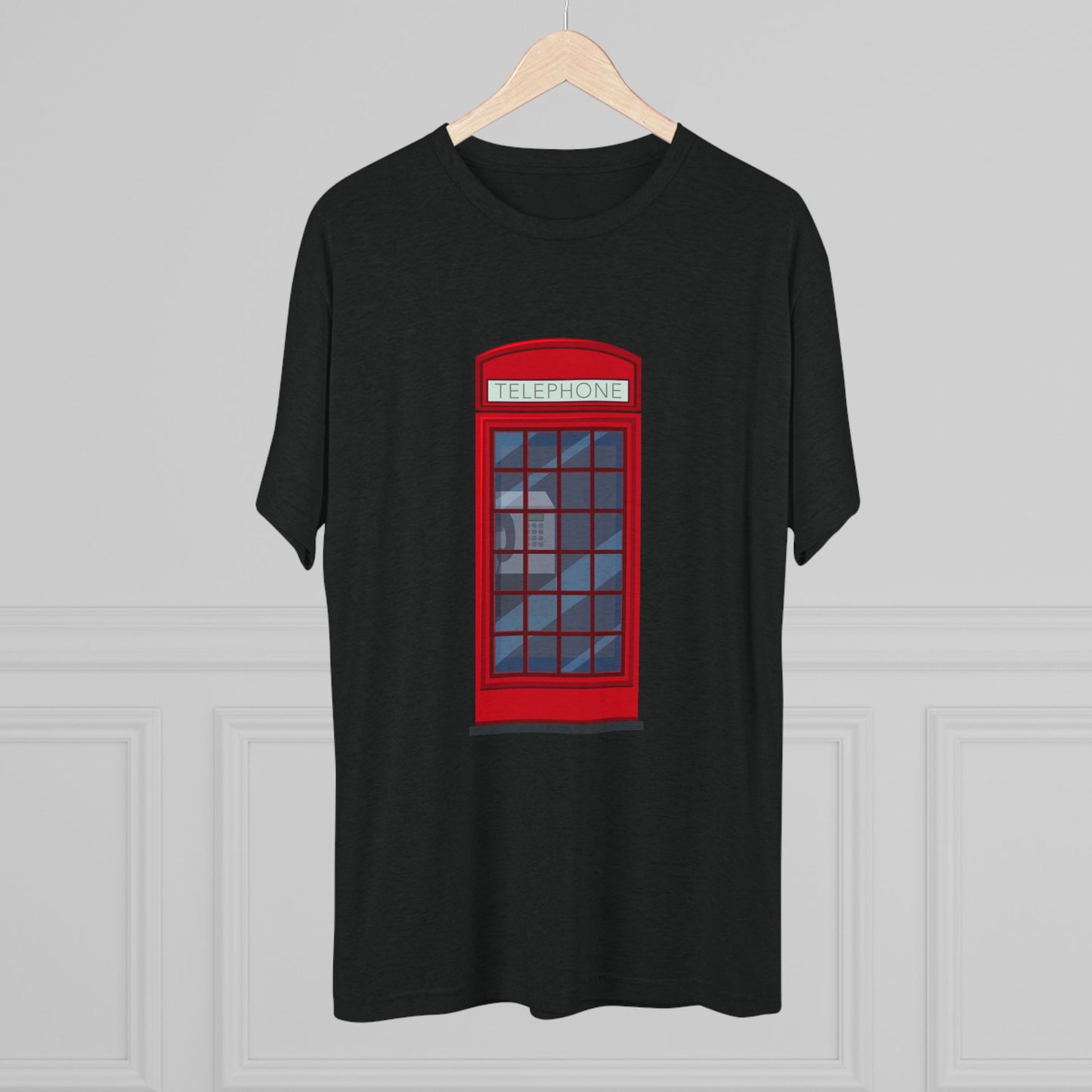 Iconic British Public Telephone - Classic Red Phone Box Unisex Tri-Blend Crew Tee