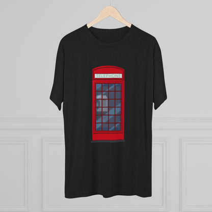 Iconic British Public Telephone - Classic Red Phone Box Unisex Tri-Blend Crew Tee