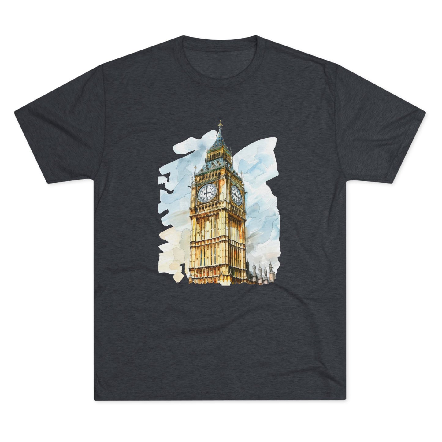 Iconic Big Ben Clock Tower Soft  Unisex Tri-Blend Crew Tee