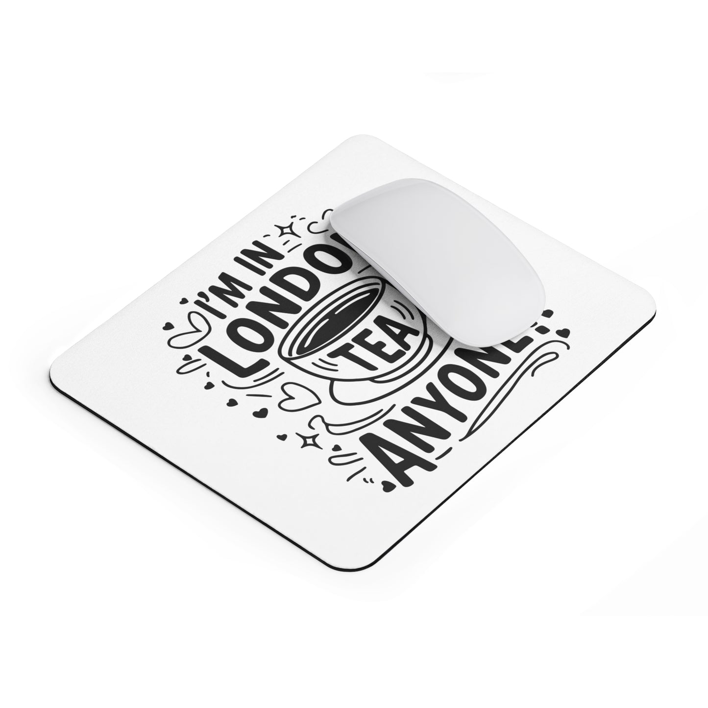 London Tea Mouse Pad, Cute Desk Accessory, Office Gift, Tea Lover Gift, Home Office Decor, Fun Workstation Item