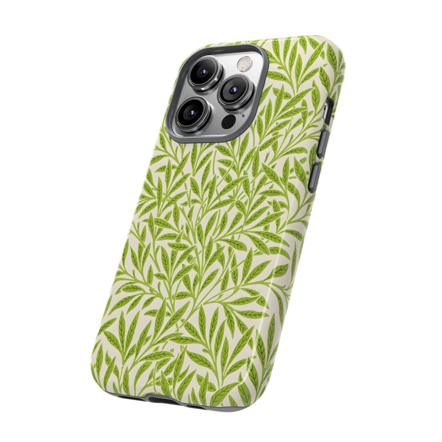 Green Leaf iPhone Case, Tough Cases, Botanical Phone Protection, Eco-Friendly Cover, Nature Lover Gift, Trendy Cell Phone Accessory