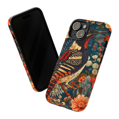 Nature-Inspired Phone Case with Floral Art, Tough Phone Cover, Protective Case, Gift for Nature Lovers, Unique Phone Accessory