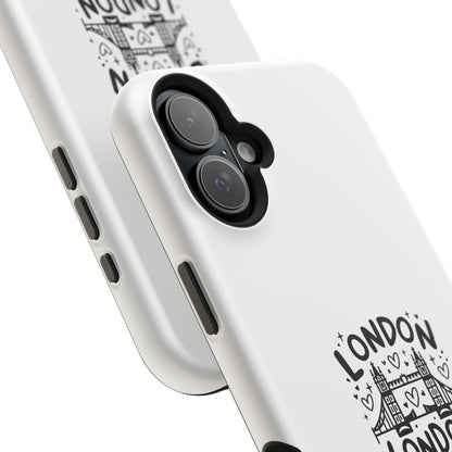 London Love Magnetic Tough Case, Personalized Phone Case, Unique London Design, Gift for Travelers, Cute London Souvenir