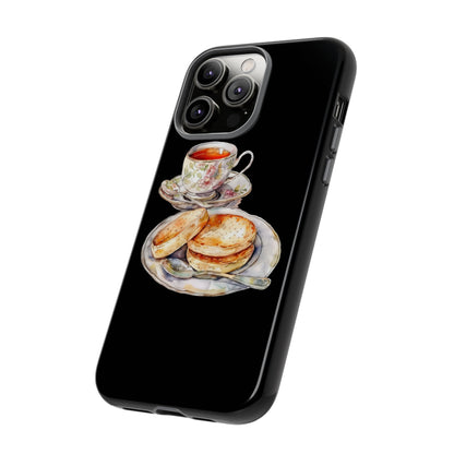 Tea Time Phone Case with Cookies Design, Cute Phone Cover, Gift for Tea Lovers, Kitchen Decor, Whimsical Style