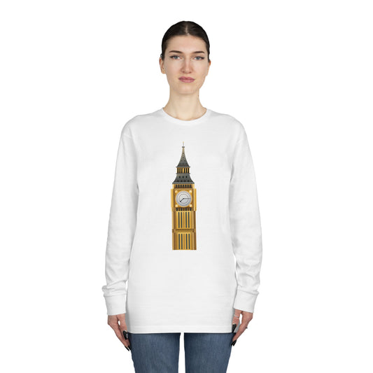Long Sleeve Crewneck Tee - The Clock Tower of Westminster
