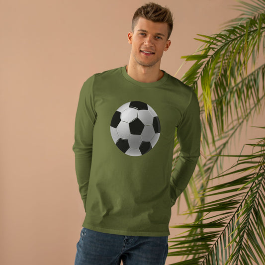 Men’s Base Longsleeve Tee - Dynamic Football Design - Sports Passion and Energy