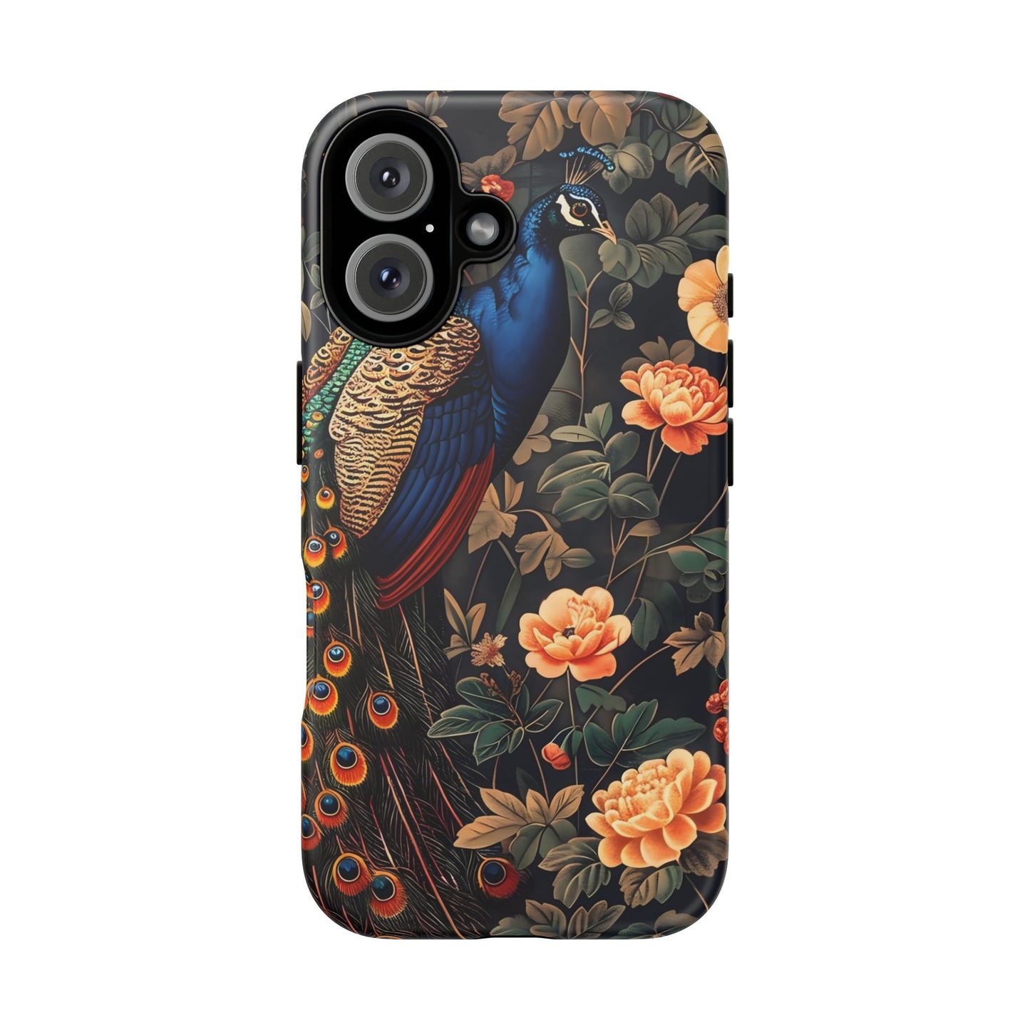 Elegant Peacock Phone Case, Floral Tough Phone Cover, Gifts for Her, Custom Art Phone Cases, Birthday, Chic Accessories