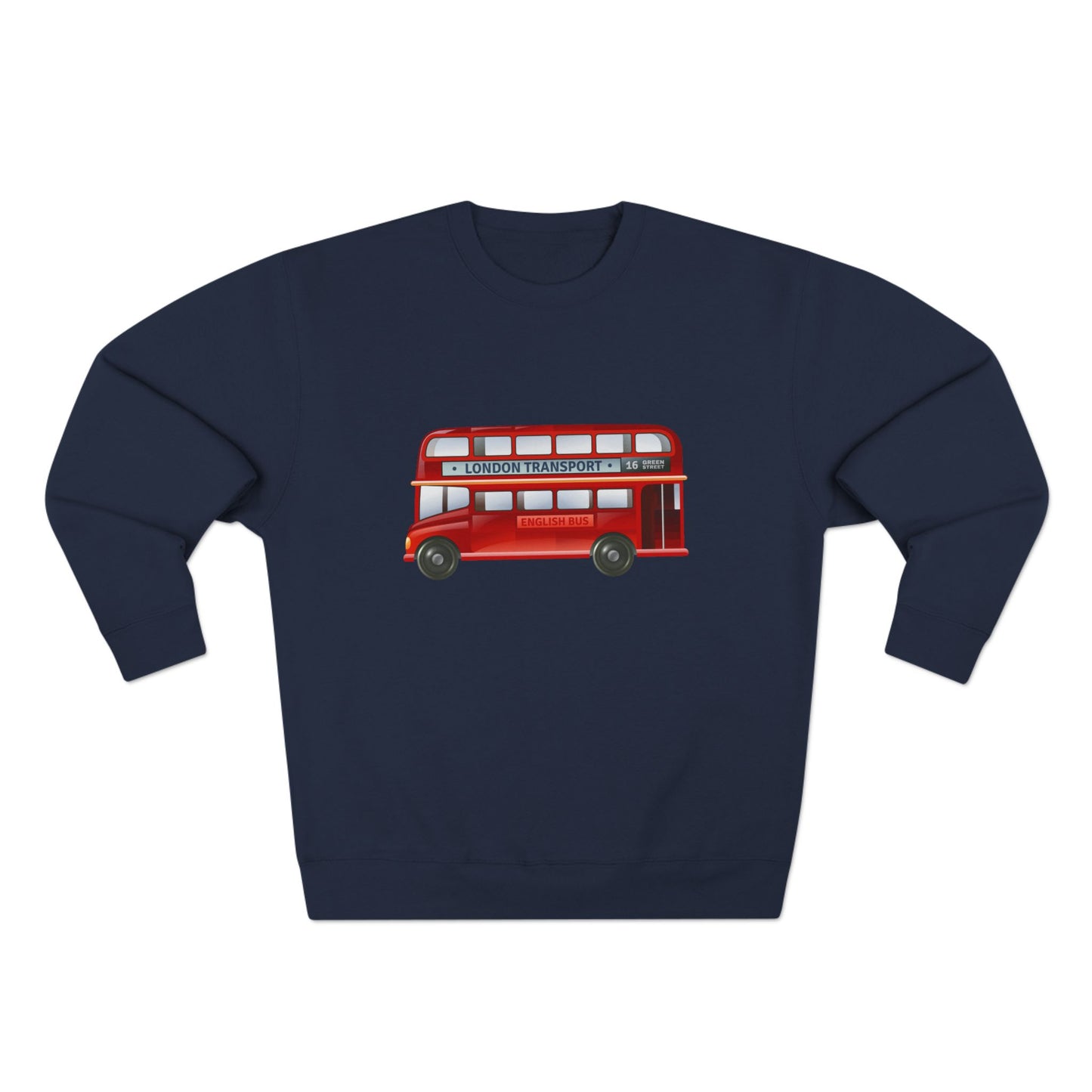 Unisex Crewneck Sweatshirt - London Transport English Bus Red Double-Decker