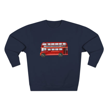Unisex Crewneck Sweatshirt - London Transport English Bus Red Double-Decker