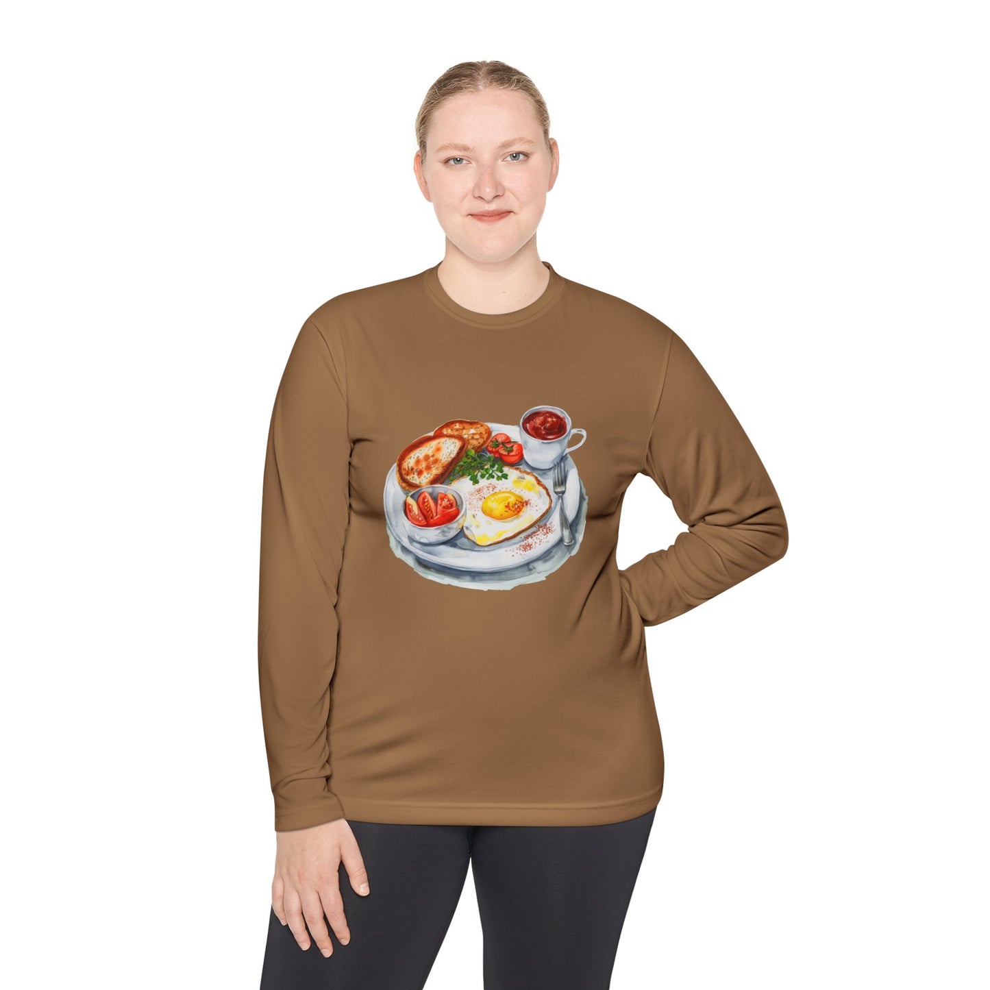 Unisex Lightweight Long Sleeve Tee - Artistic Food-Themed Painting for Home Decor