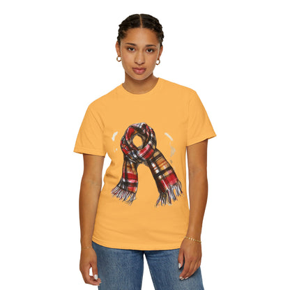 Unisex Garment-Dyed T-shirt - Classic British Plaid Scarf Design