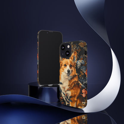 Corgi Floral Phone Case - Tough Cases for Dog Lovers, Cute Pet Accessories, Gift for Dog Owners, Floral Design, Personalized Tech Cover