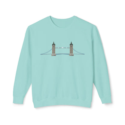 Unisex Lightweight Crewneck Sweatshirt - Tower Bridge - Iconic London Landmark Illustration