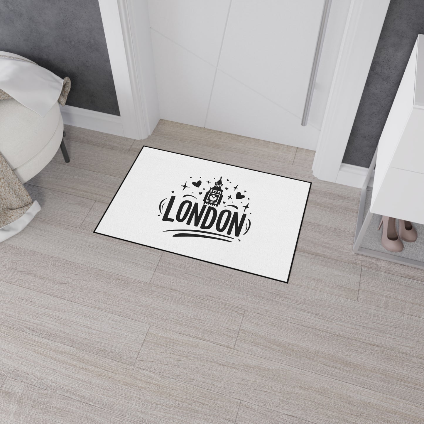 Stylish London Floor Mat | Heavy Duty Home Decor, Entryway Rug, UK Themed Gift, Kitchen Accessory, Housewarming Present