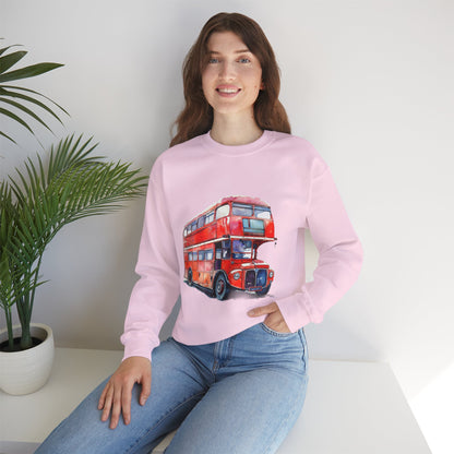 Unisex Heavy Blend™ Crewneck Sweatshirt - Iconic Journeys - London’s Red Double-Decker