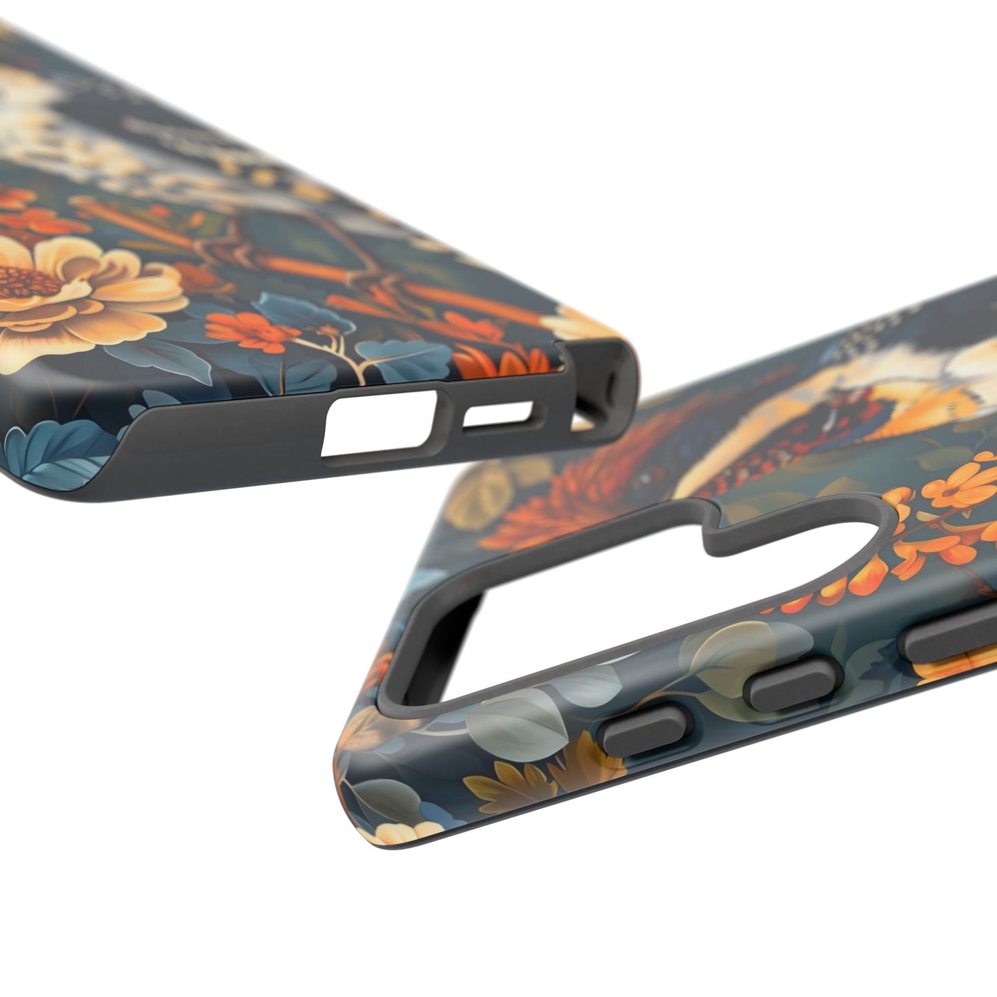 Tough Cases: Floral Bird Phone Case, Vintage Style Cover, Nature Lover Gift, Botanical Design, Spring Inspire Fashion