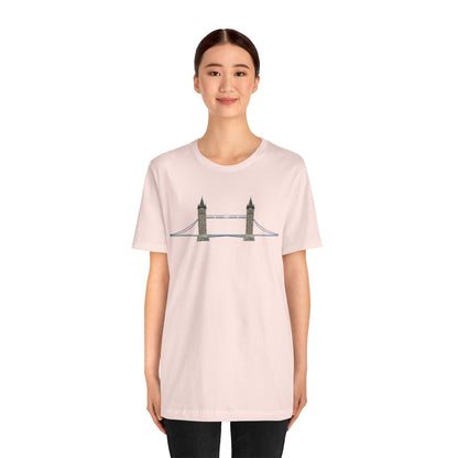 Unisex Jersey Short Sleeve Tee - Tower Bridge - Iconic London Landmark Illustration