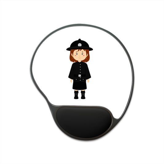 Cute Police Officer Mouse Pad with Wrist Rest, Office Decor, Work from Home Gift, Ergonomic Mousepad, Unique Desk Accessories