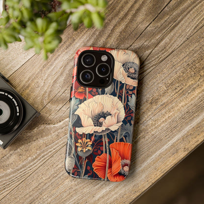 Floral iPhone Case, Tough Phone Cover, Artistic Protection, Flower Design, Unique Gift for Her, Phone Accessory, Trendy Tech