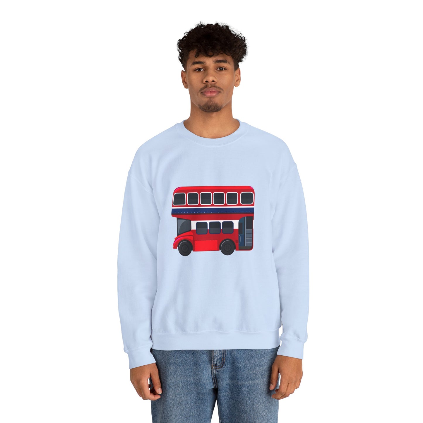 Unisex Heavy Blend™ Crewneck Sweatshirt Trendy - London Transport Red Double-Decker Bus